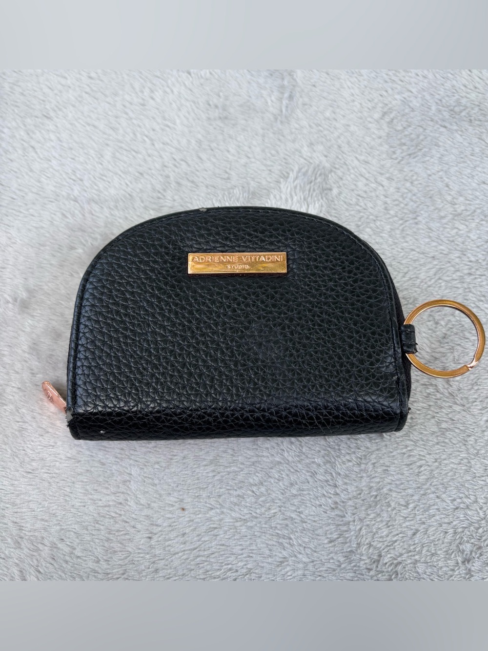 Adrienne Vittadini Studio Small Zip around wallet Keychain Attachment READ